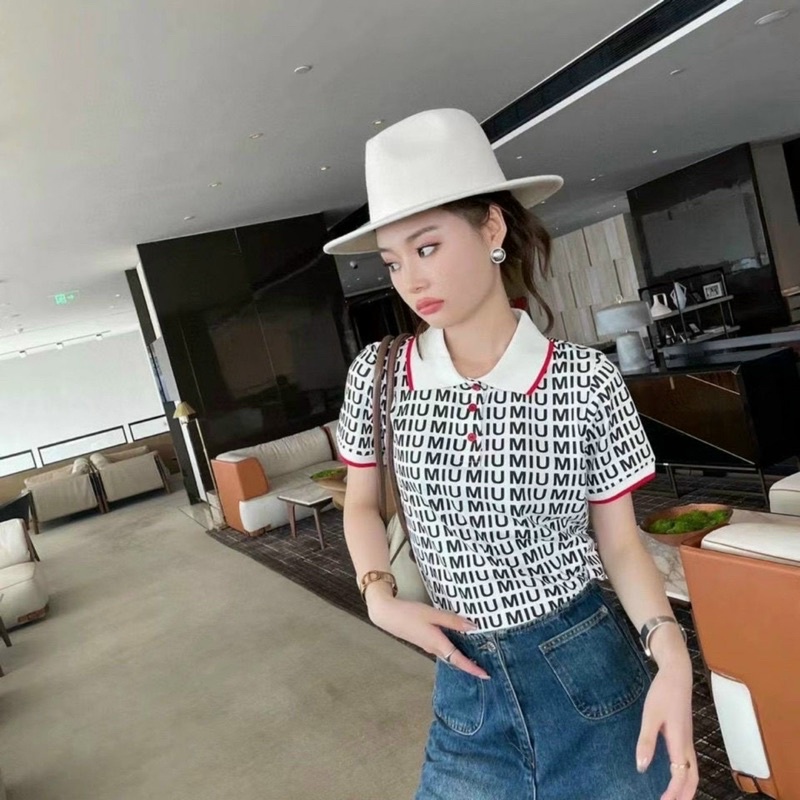 Áo Len polo Miu Miu chất len mỏng mongtoghi