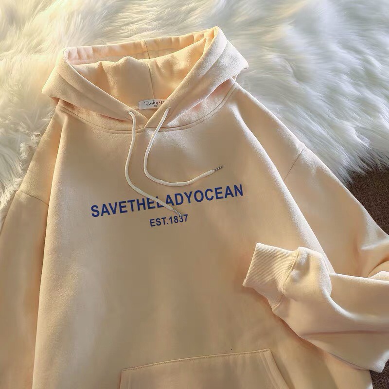 Áo Hoodie nỉ cotton mũ 2 lớp SavetheLaDy , Áo nỉ Unisex from rộng, Chất nỉ ấm mặc không xù, thiết kế phong cách - MODY