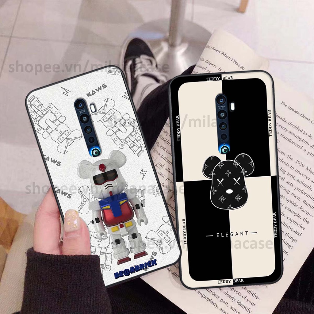 Ốp Oppo Reno 2f / Reno2 F gấu be@rBrick gấu Teddy Kaws siêu đẹp, phong cách, cá tính