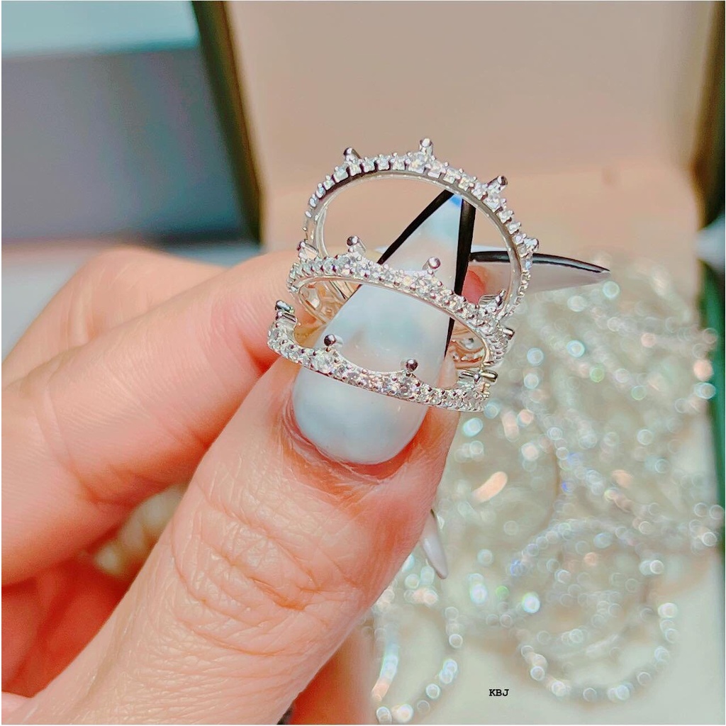 Nhẫn nữ bạc thật mẫu vương miện JQN N75
