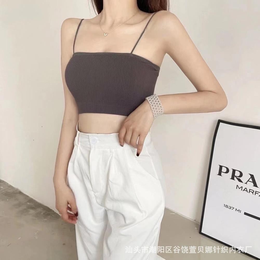 Áo Bra Nữ Gân Tăm ⭐FREESHIP⭐ Áo Lót Nữ 2 Dây Mảnh Mát Mẽ Thoáng Khí - Áo Ngực Mang Với Áo Vest - Áo Croptop 7719 | BigBuy360 - bigbuy360.vn