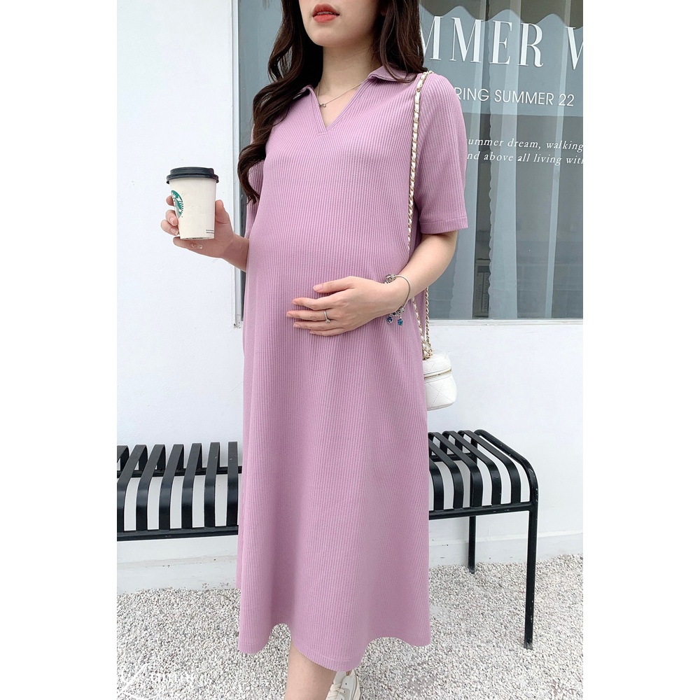 [NEW ARRIVIAL] Đầm bầu suông đẹp cổ bẻ RIKA DRESS phong cách Hàn Quốc nhẹ nhàng by L'amme