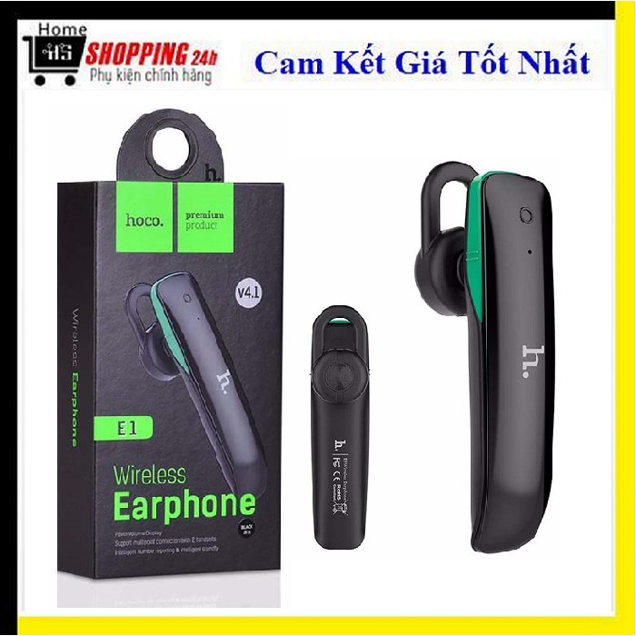 Tai nghe Bluetooth Hoco E1 chuẩn 4.1  (Đen - Trắng)