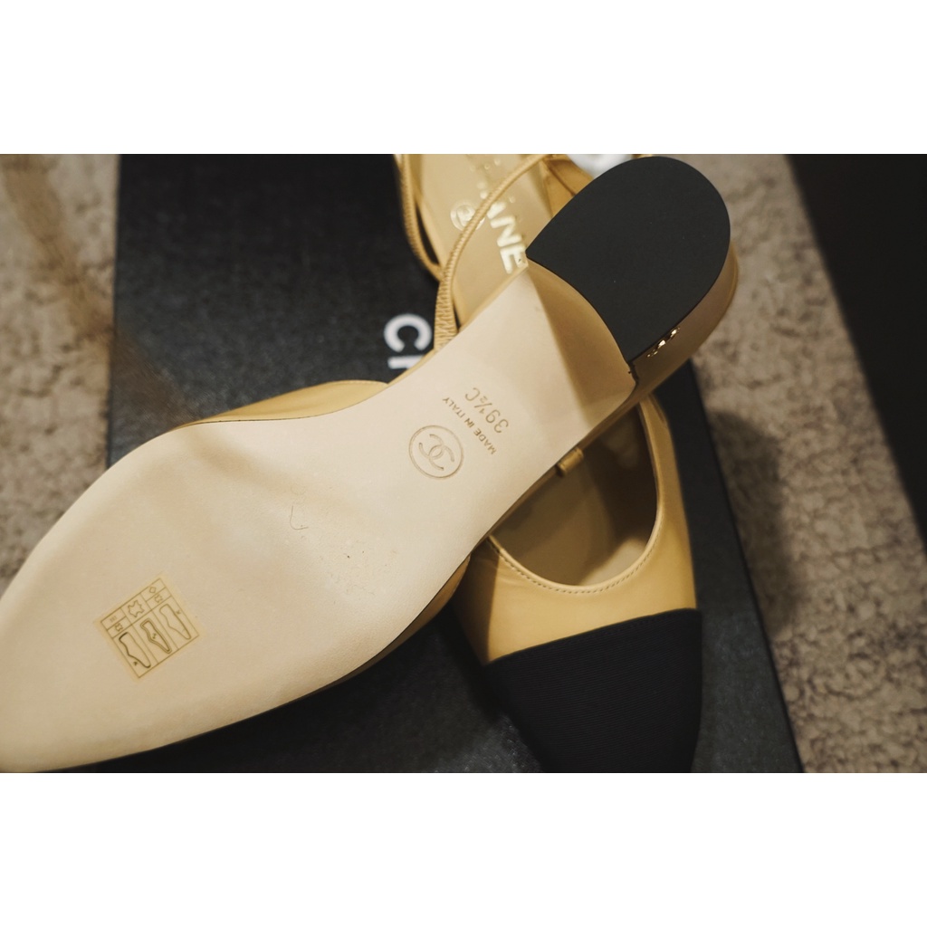 Giày hở gót lấp lánh và dày màu kaki không hộp cao 5 cm