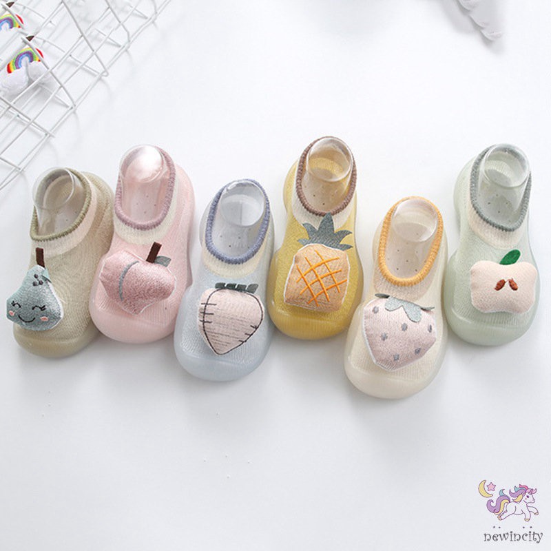 Giày đi trong nhà đế cao su họa tiết trái cây phong cách Hàn Quốc thời trang dễ thương cho bé