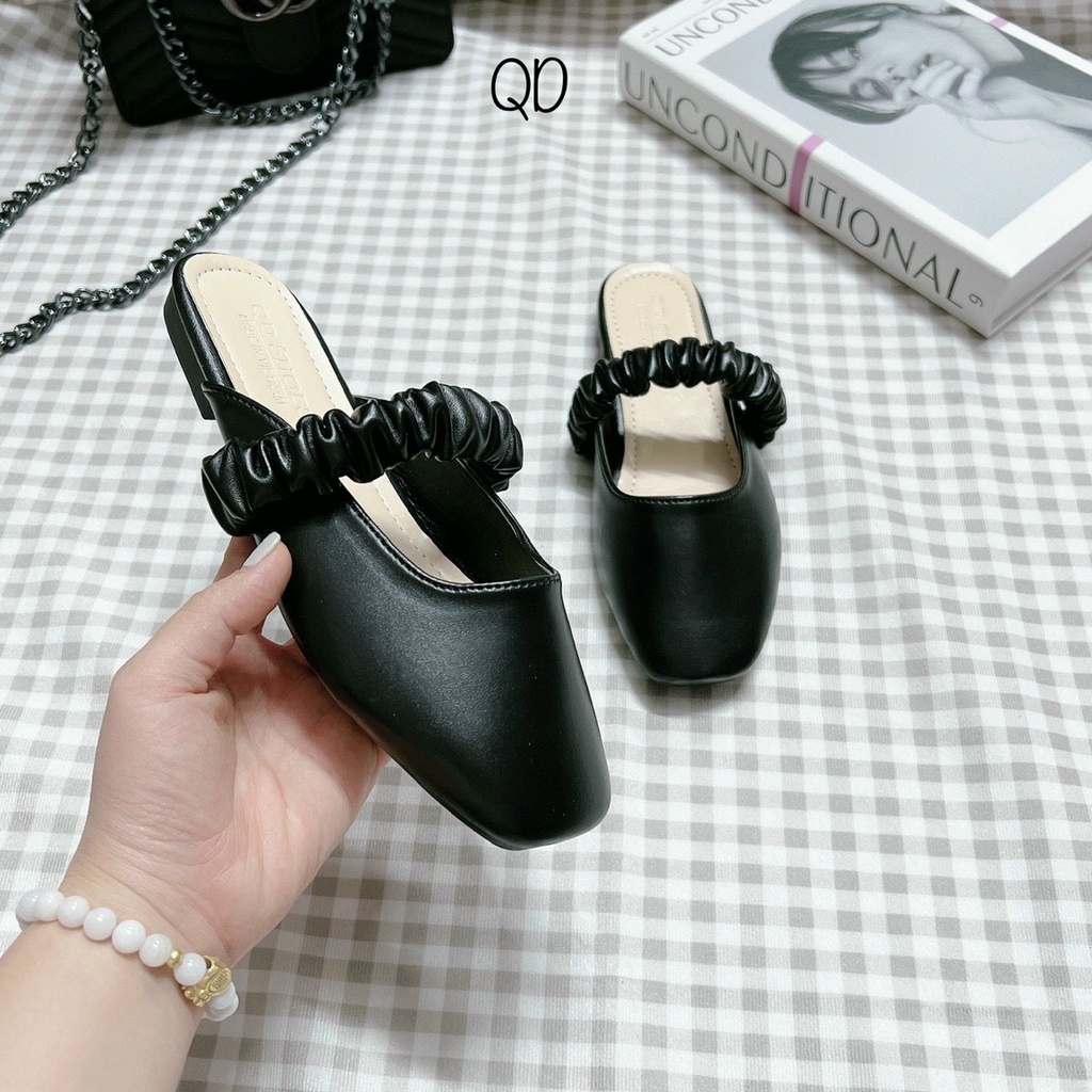 Tăng 1 size Giày Sục Giày Búp Bê Marry Jane Khoét Gót Quai Ngang Chun Giá Yêu G142