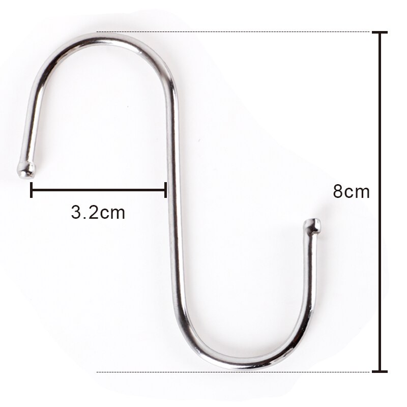 Set 10 móc treo đồ hình chữ S bằng thép không gỉ