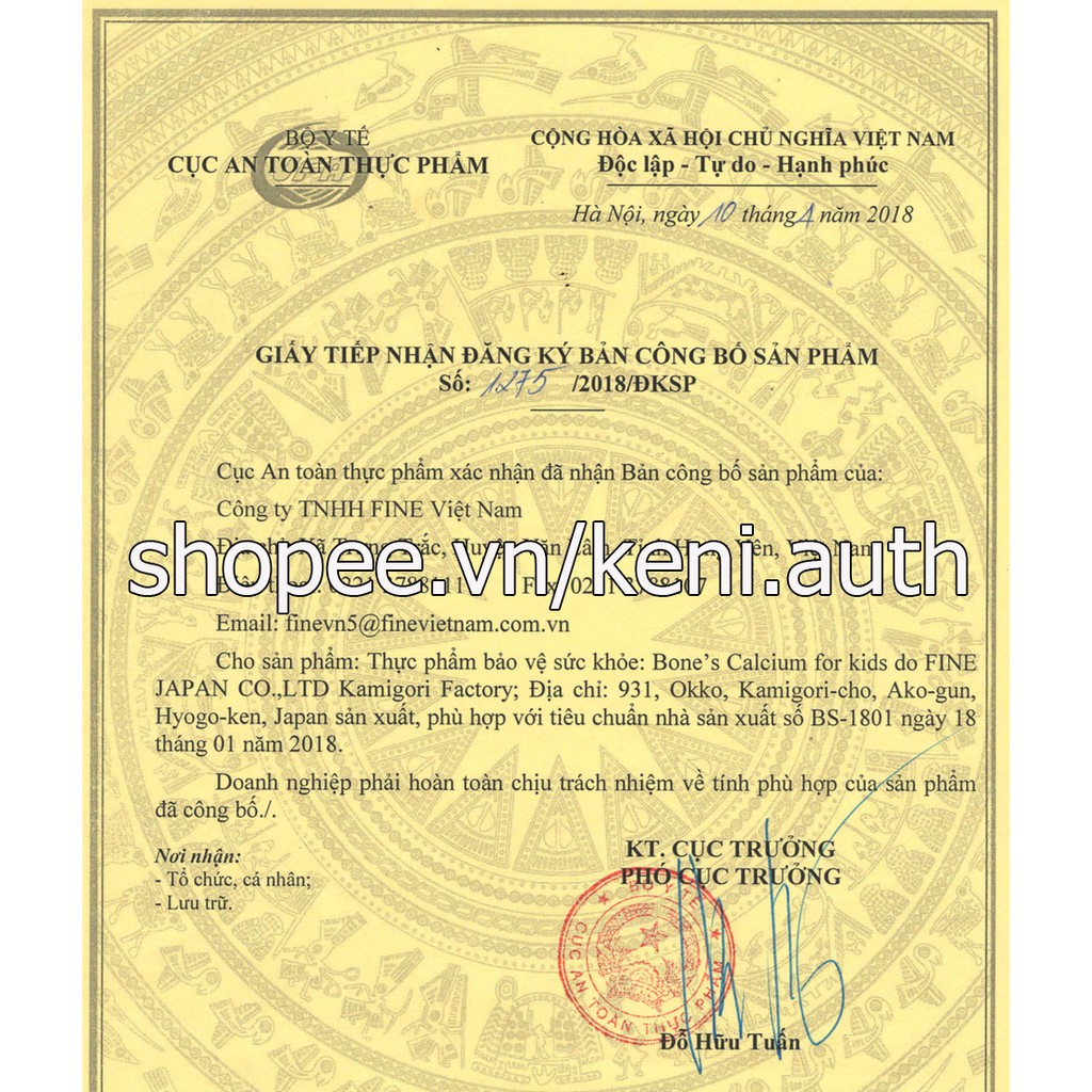 Bột canxi cá tuyết Nhật Bản