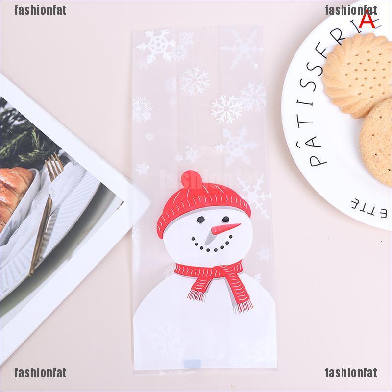 [Iron] 50PCs Christmas Bag Cellophane Cookie Merry Christmas Biscuit Cookie Candy Bag [VN]