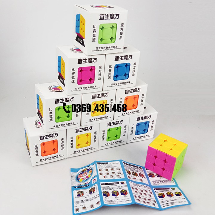 Rubik 3x3 Promotion Màu Hồng Stickerless Cao Cấp. Đồ Chơi Rubic Siêu Trơn Bền Đẹp.