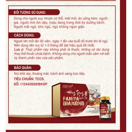 Đông trùng linh chi Famita Diamond - Hộp sang trọng để biếu tặng
