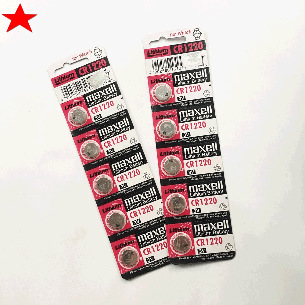 Vỉ Pin CR1220 1220 Maxell lithium 3V Chính Hãng Japan