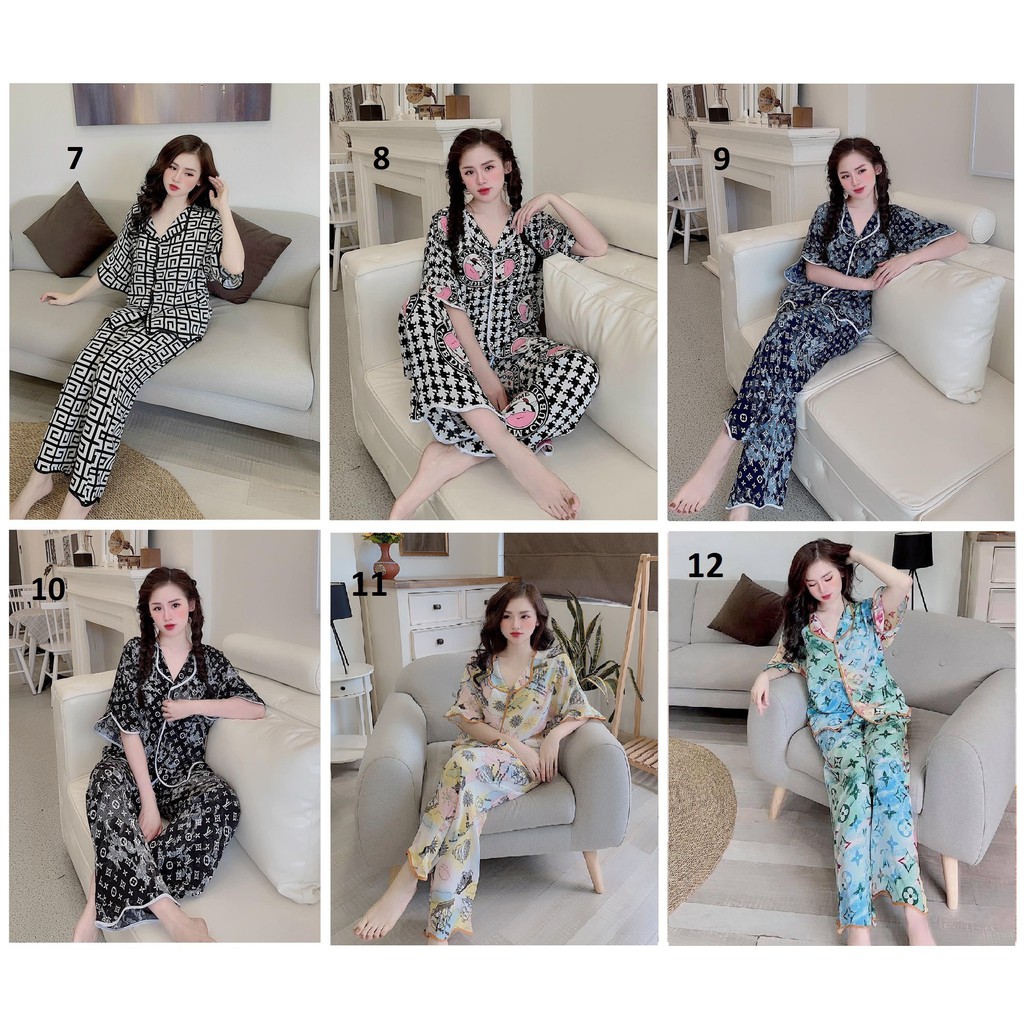 Đồ Bộ Lụa Mango - Sóng Cộc Dài Cánh Dơi