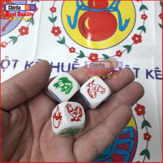 Combo 3 Bộ Bầu Cua Tôm Cá Loại Đặc Biệt - Xúc Xắc Bằng Đá Cao Cấp