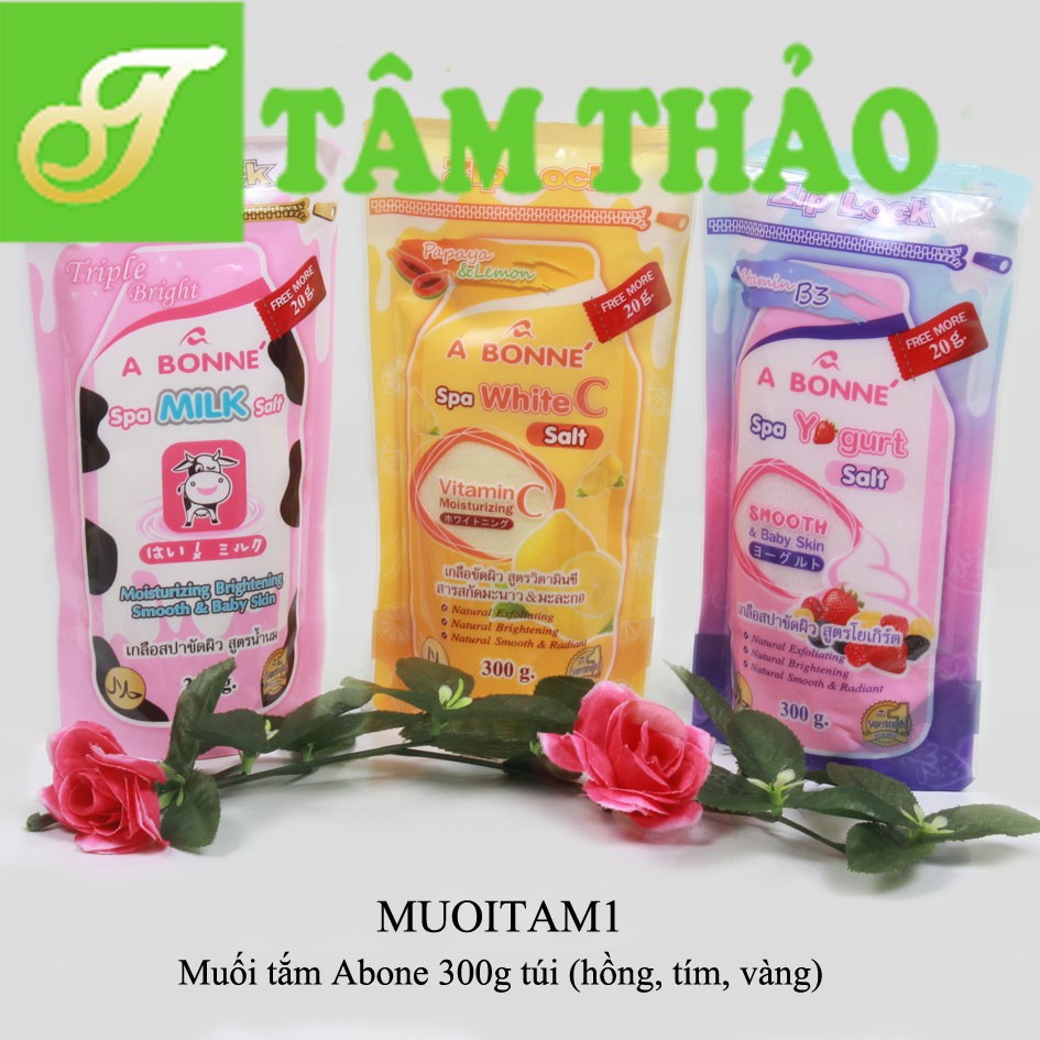 Muối Tắm Tẩy Tế Bào Chết Thái Lan Abonne sữa chua, sữa bò, chanh 350g/túi 8857087000971,8857087000148, 8857087000988