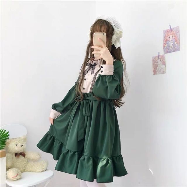 | Order | Váy Lolita Gothic Dark Green Palace