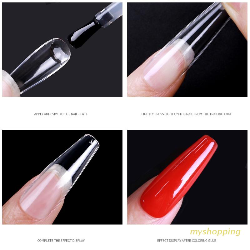 Set 550 Móng Tay Giả Mềm Trong Suốt Dạng Ấn Trang Trí Móng Tay DIY
