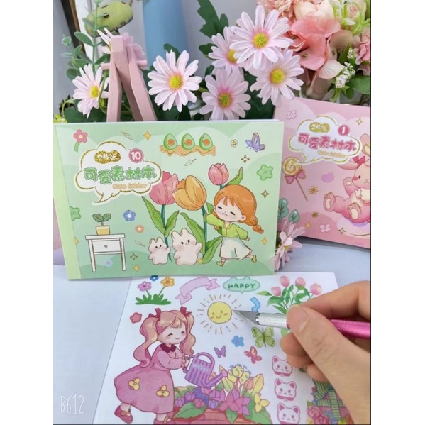 Sổ sticker 24 trang cỡ đại 15cm siêu đẹp mã YD-A6TZ01, có clip