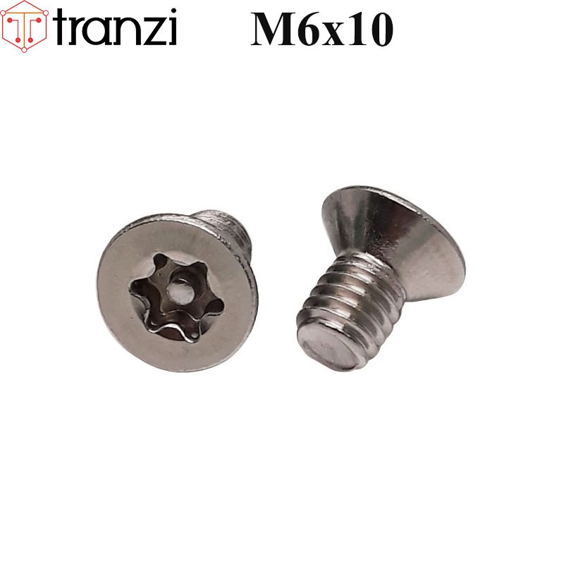 Vít hoa thị 6 cạnh đầu bằng inox 304 có nhân M6x10 - túi 10 cái