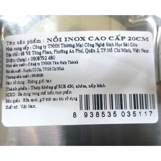 Nồi Five Star cao cấp 3 đáy,20cm(nắp thủy tinh)