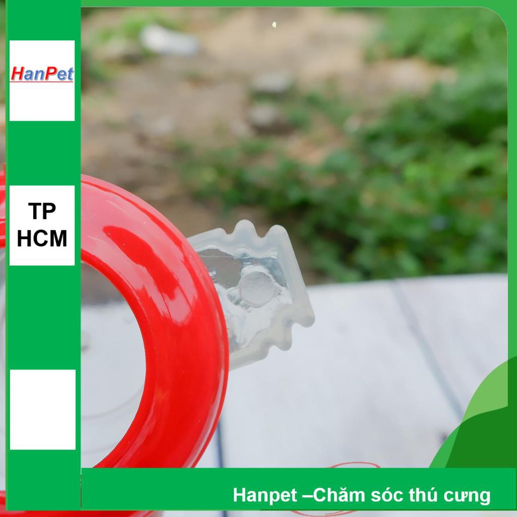 Hanpet.GV- Bộ máng ăn + uống cho chim (Bộ tròn) dạng treo chuồng lồng- máng ăn uống chim cảnh, gà tre, gà đá,nhím, c