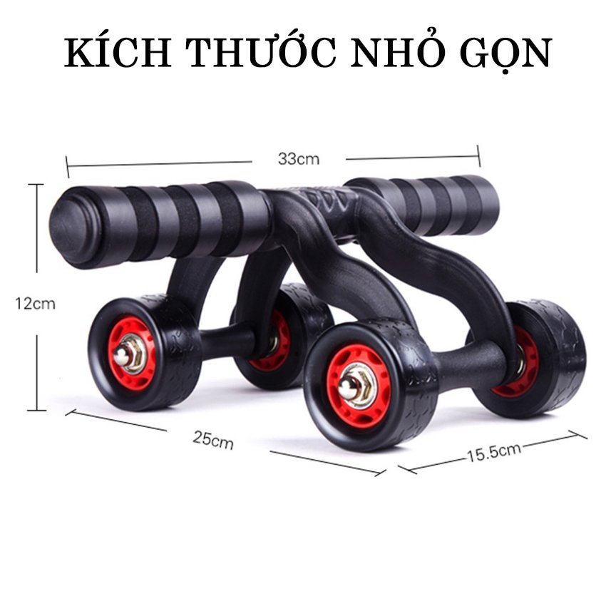 Con Lăn Tập Bụng 4 Bánh Folding Abdominal Wheel