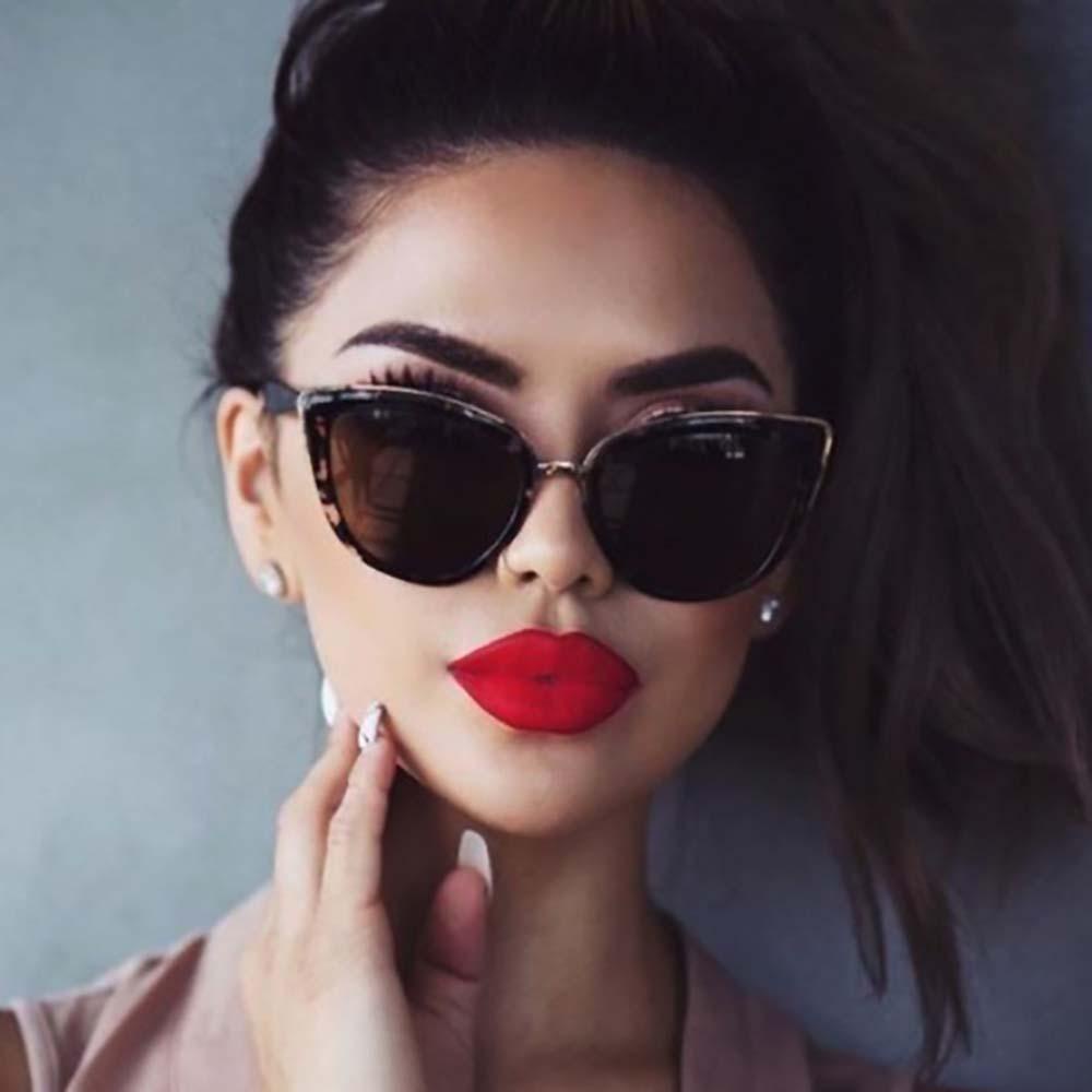 Kính Mát Gọng Mắt Mèo Họa Tiết Da Báo Phong Cách Cổ Điển Cho Nữ MXMUSTY