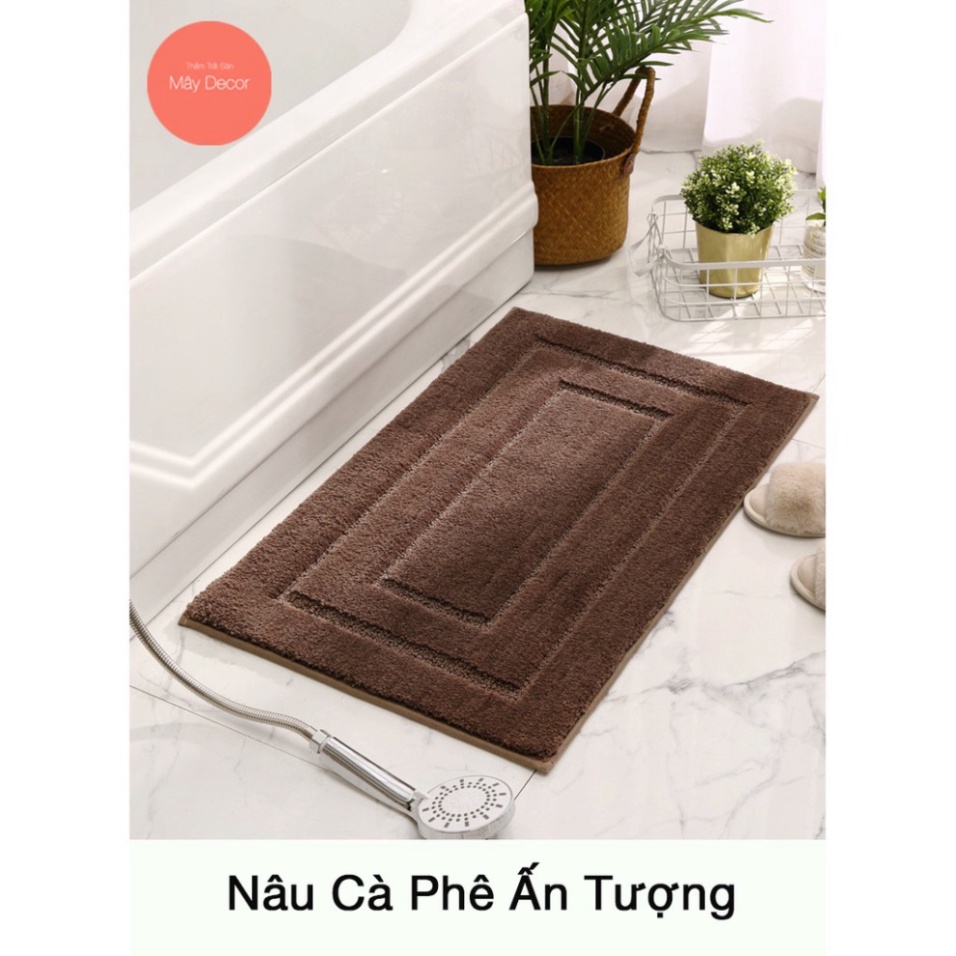 (giá sỉ) Thảm lau chân trải sàn bếp trơn màu  Decor bề mặt lông mềm mịn thấm nước 4 size 40x60, 50x80, 50x120