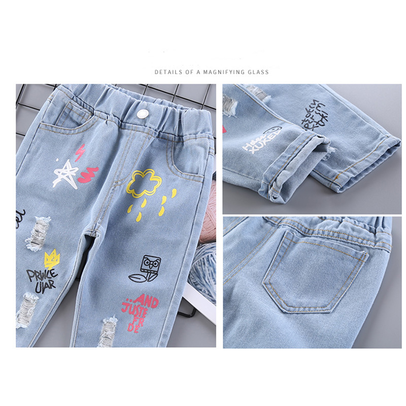 Quần dài chất liệu denim xinh xắn cho bé