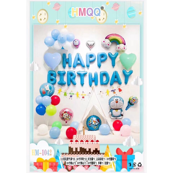 [COMBO]Trang Trí Tiệc Sinh Nhật KITY, ELSA, DOREMON, SIÊU NHÂN, PEPPA, CHÓ CỨU HỘ, Bóng Chữ Happy Birthday