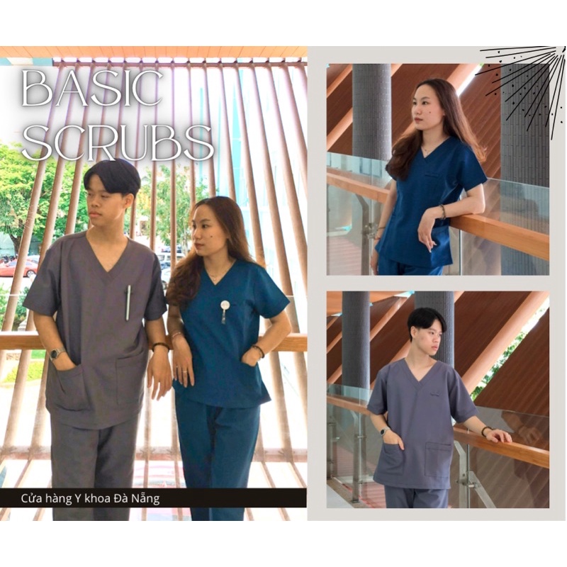 Scrubs Premium NAM / NỮ, đồng phục y tế, điều dưỡng, bác sĩ - Chất vải Kaki Lụa - Size S M L XL XXL - Thương hiệu MU