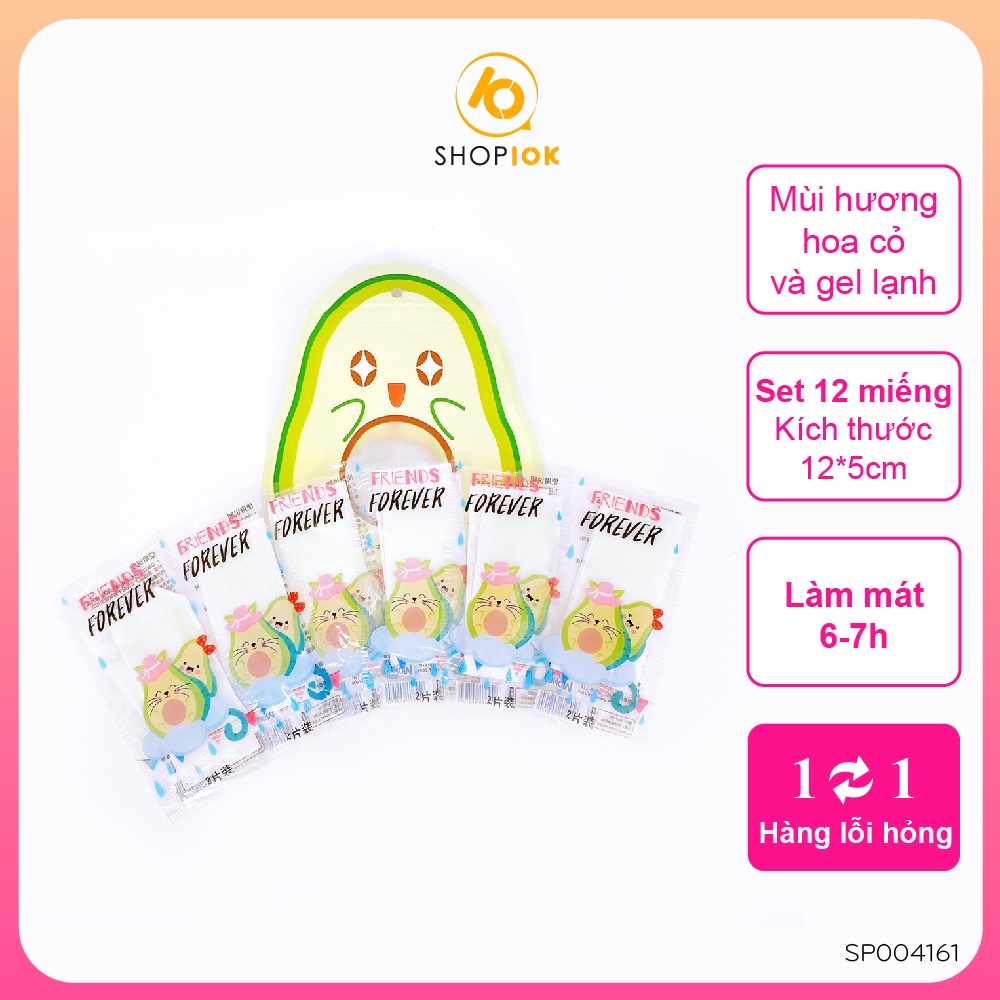 Miếng dán lạnh, Làm Mát xoa dịu ngay cơn sốt ,Miếng Dán Gel làm mát khi trời nóng, túi 12 miếng