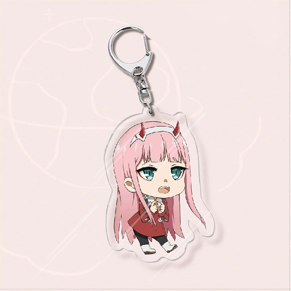( Mica trong acrylic ) Móc khóa IN HÌNH Zero Two Darling in the Franxx xinh xắn anime chibi quà tặng độc đáo