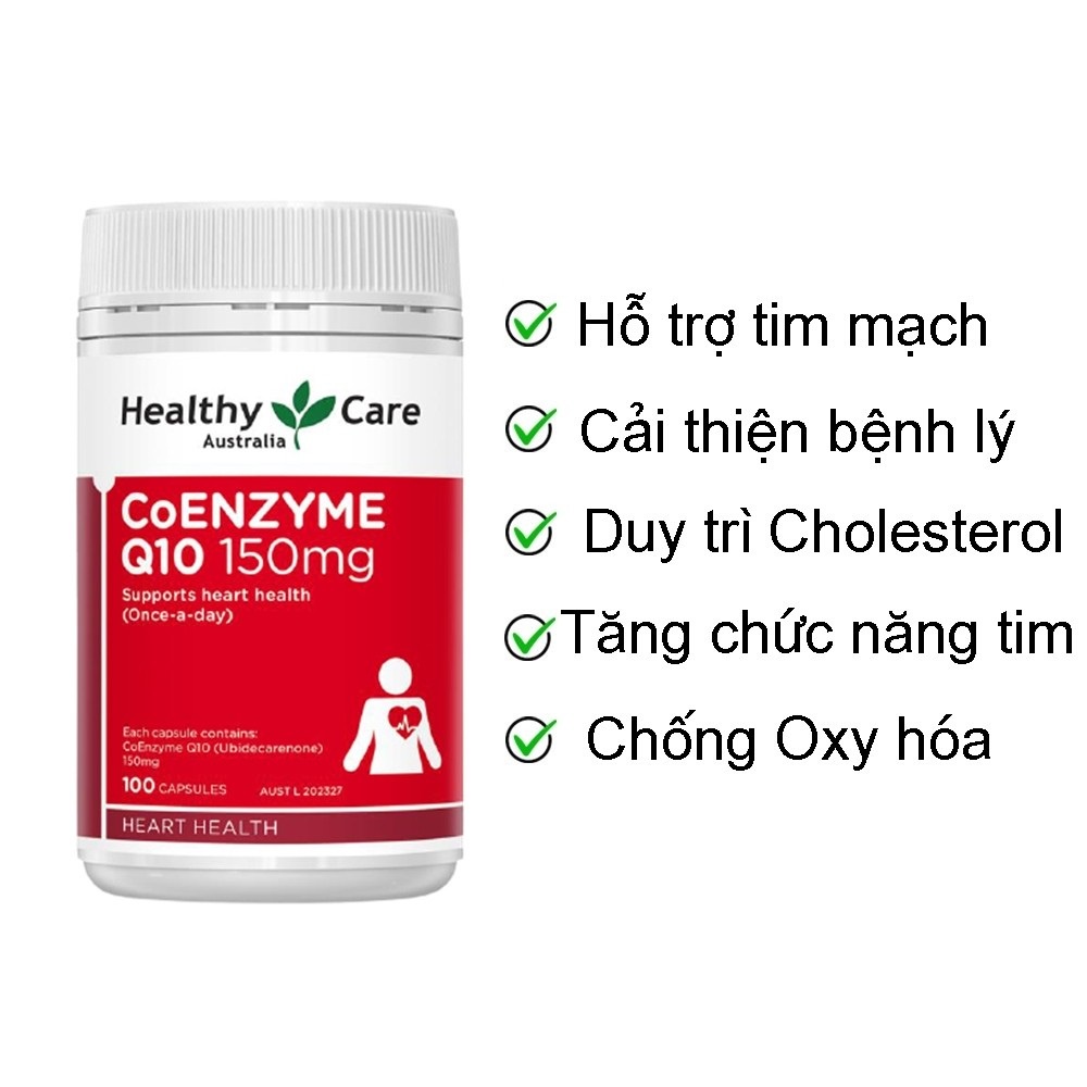 Viên Uống Bổ Tim Úc Healthy Care Coenzyme Q10 150mg 100 Viên