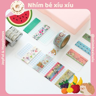 Tấm nhựa chiết washi tape có đường kẻ ô chống lệch 15*5cm