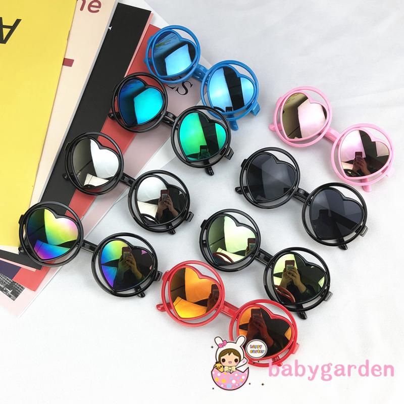 Kính râm gọng hình trái tim phản quang cho bé từ 0 - 8 tuổi