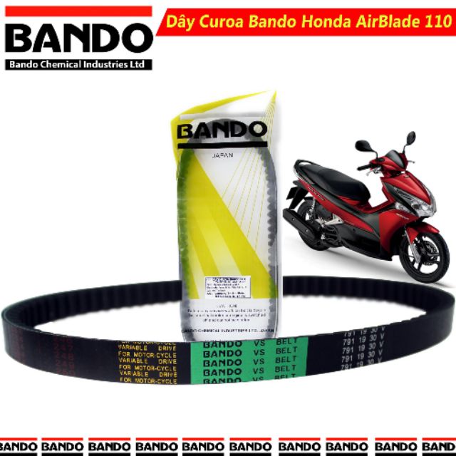 Dây Curoa Click 110, AirBlade 110 BANDO tất cả các đời (cu roa AB110 Air Blade) V791 19 30 (dây đai Bando)