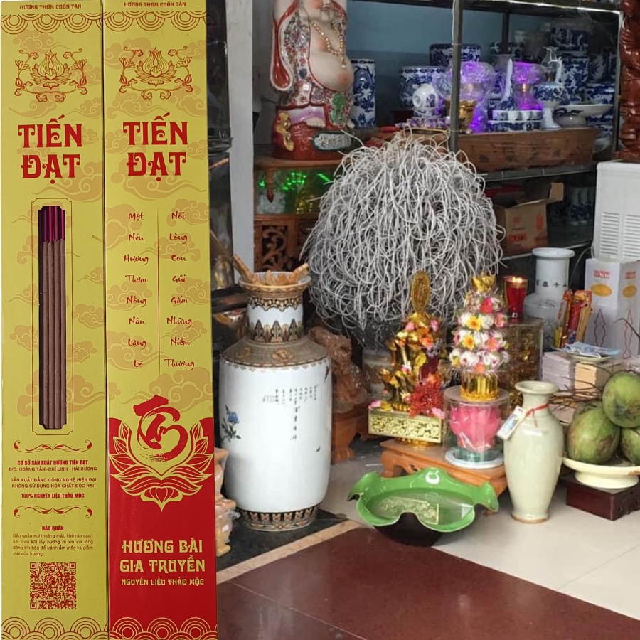 Hương Bài Đậu Tàn Trắng - Hương Nhang Cao Cấp Thơm Ngát Tự Nhiên - Nhang Sạch Chính Hãng An Toàn 80 nén Hiệu Tiến Đạt