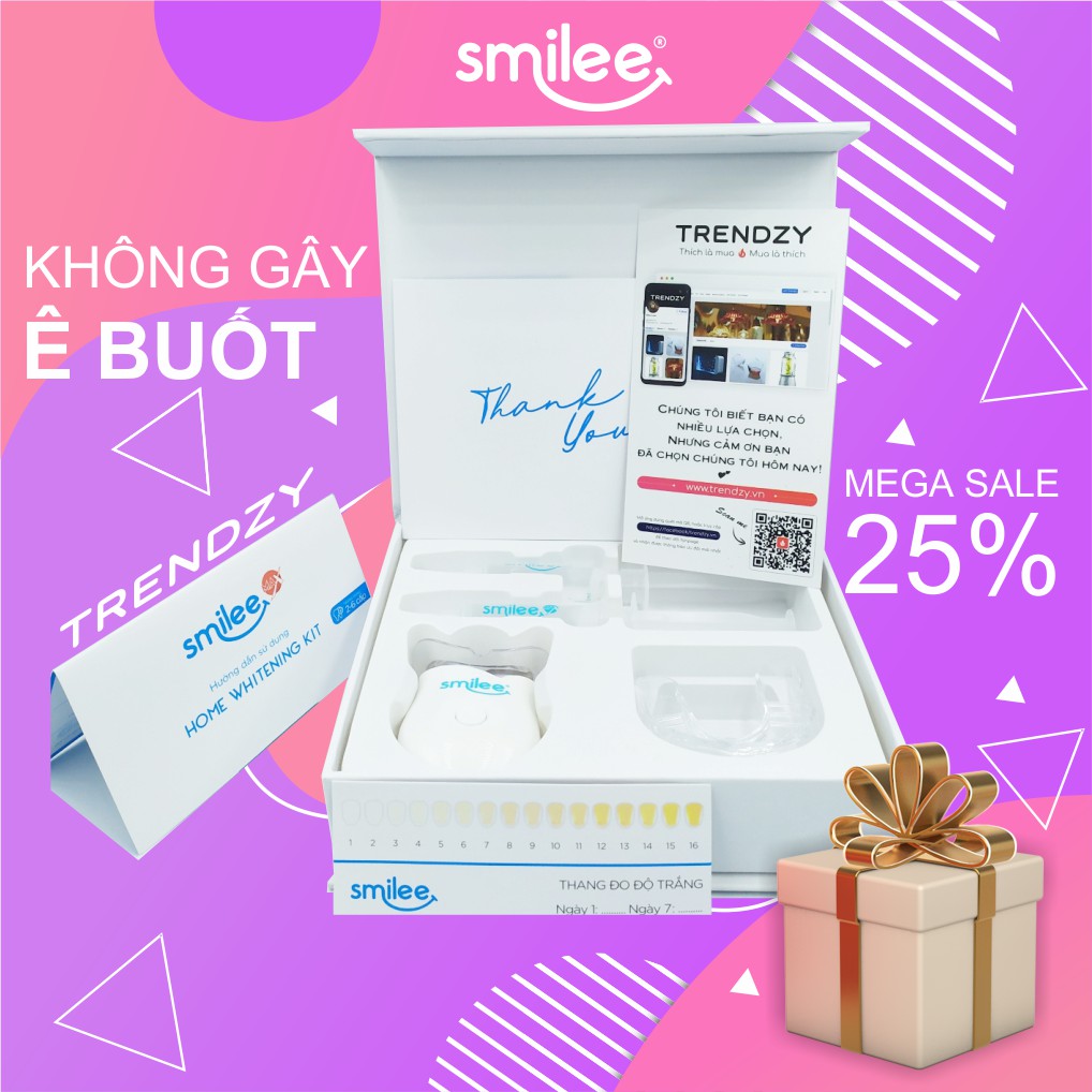 Máy tẩy trắng răng tại nhà Smilee - Nhập khẩu USA, tẩy trắng răng an toàn, hiệu quả, sau 7 ngày