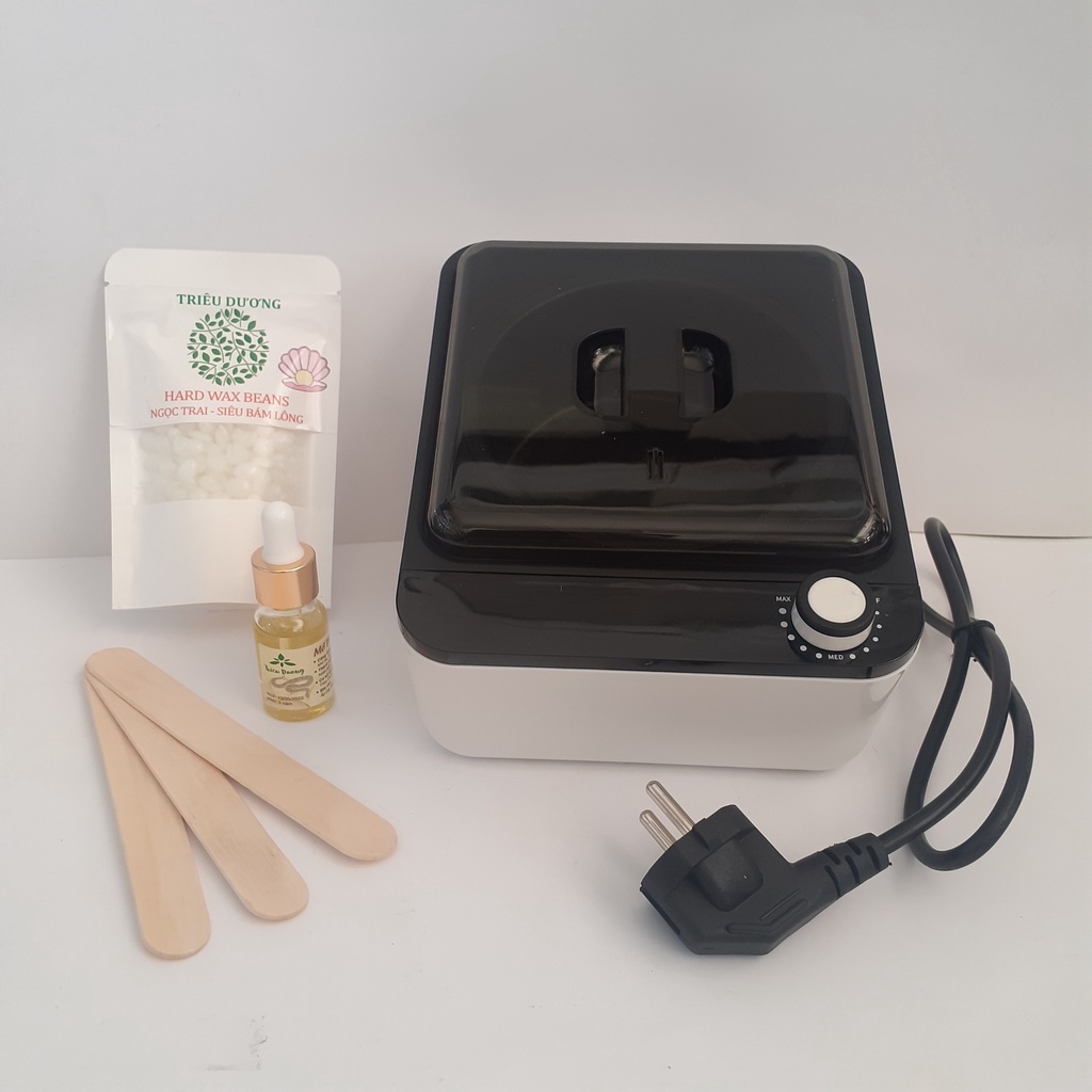(Tặng 1 dũa móng +1 mặt nạ nén): Nồi sáp wax lông chống dính + sáp wax lông 50g cao cấp dòng hương + mỡ trăn 10ml