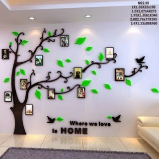 Tranh dán tường mica 3d "cây khung tranh"