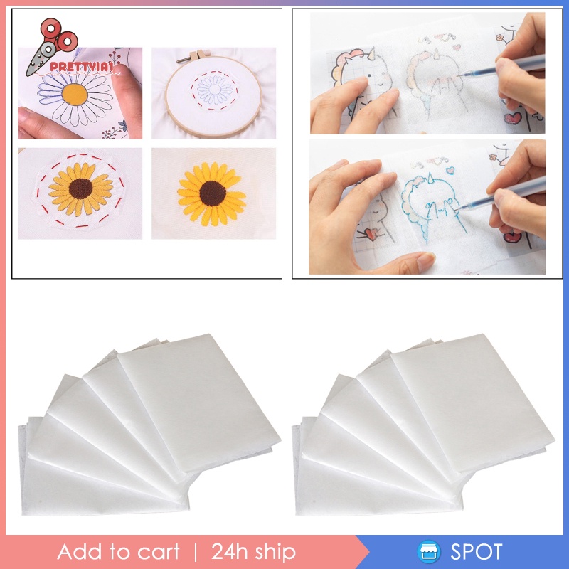Set 10 giấy chuyển vải thêu tan trong nước