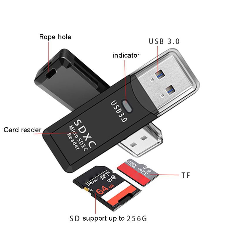 Đầu Đọc Thẻ Nhớ Micro SD - USB 3.0 >>
