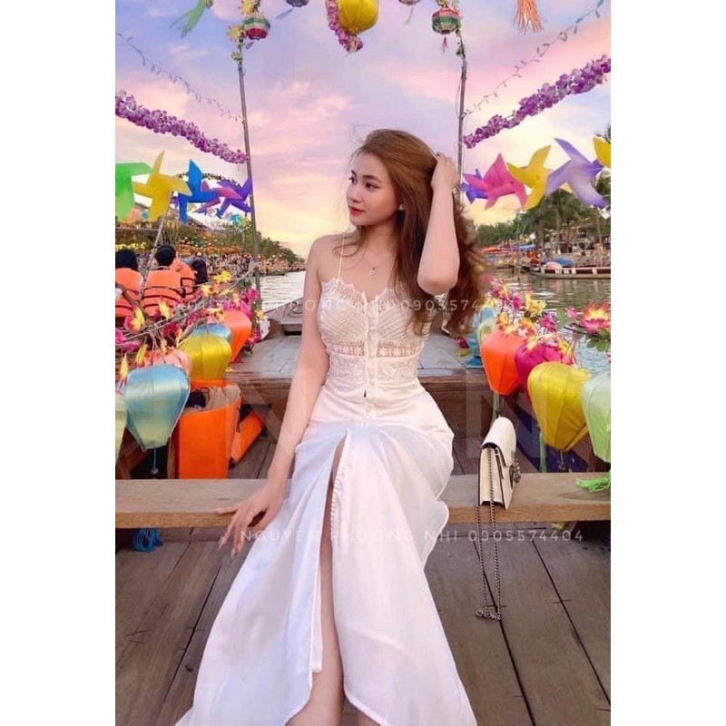 Váy 2 dây phối ren