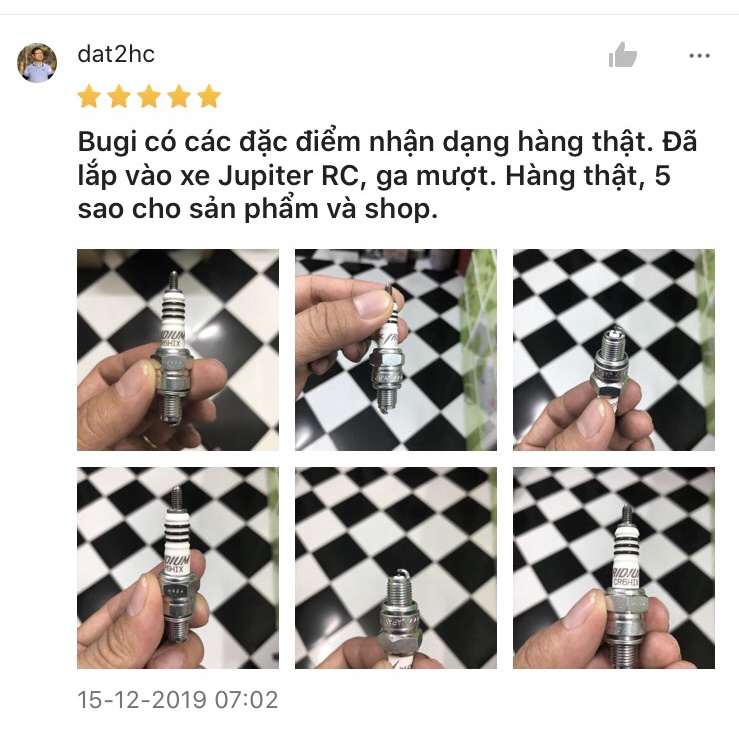 bugi NGK thương hiệu nhật đầu iridium CR6HIX(dòng cao cấp)gắn cho các dòng xe DREAM,DREAM II,WAVE 100