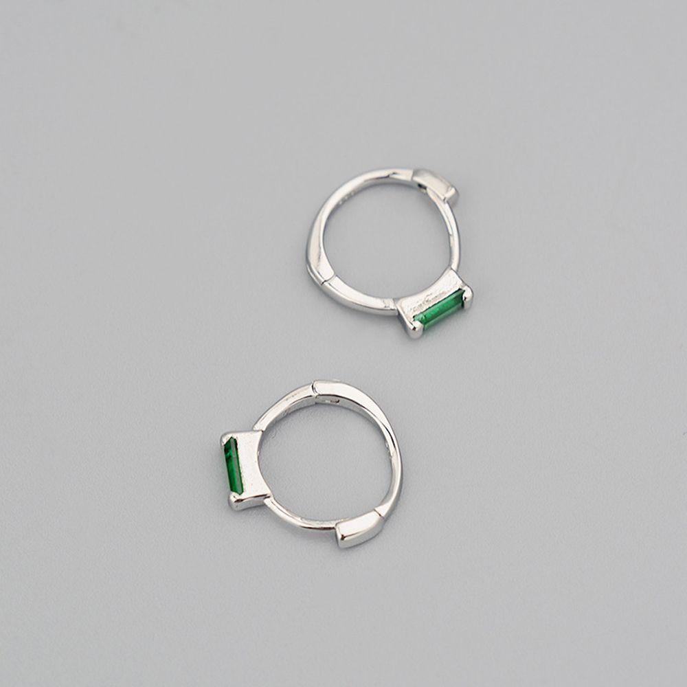 Khuyên Tai Tròn Mini Bằng Đồng Màu Xanh Lá Retro Phong Cách Hàn Quốc Dễ Thương Dành Cho Bạn Nữ