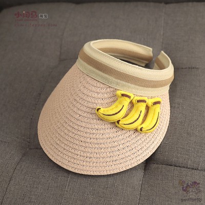 Mũ Lưỡi Trai Kiểu Hở Nửa Đầu Họa Tiết Trái Cây Hoạt Hình Phong Cách Hàn Quốc Thoải Mái Cho Bé