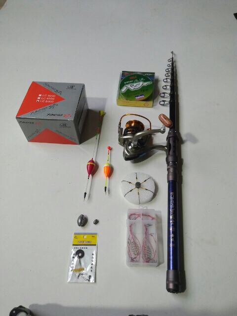 combo bộ cần câu cần Daiwa 3m+máy LC 6000