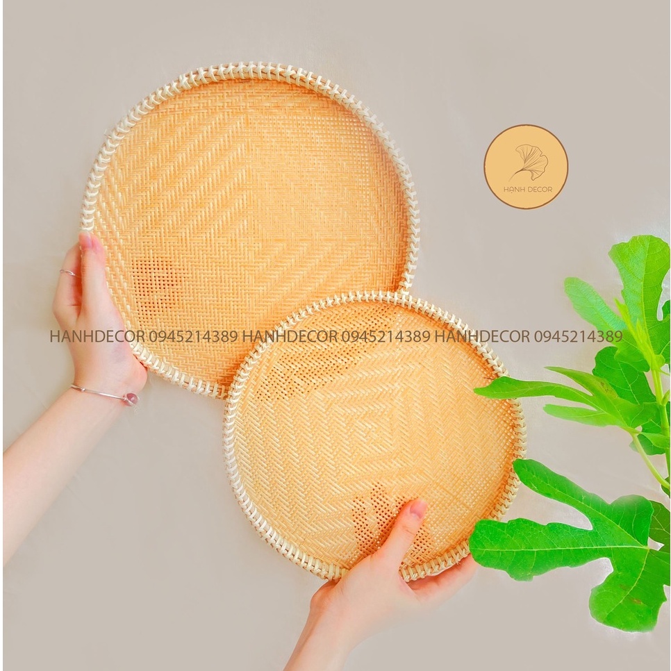 Mẹt tre hoa thị ⚡️Set 3 ⚡️HANHDECOR - trang trí đựng bánh kẹo hoa quả hàng thủ công siêu đẹp