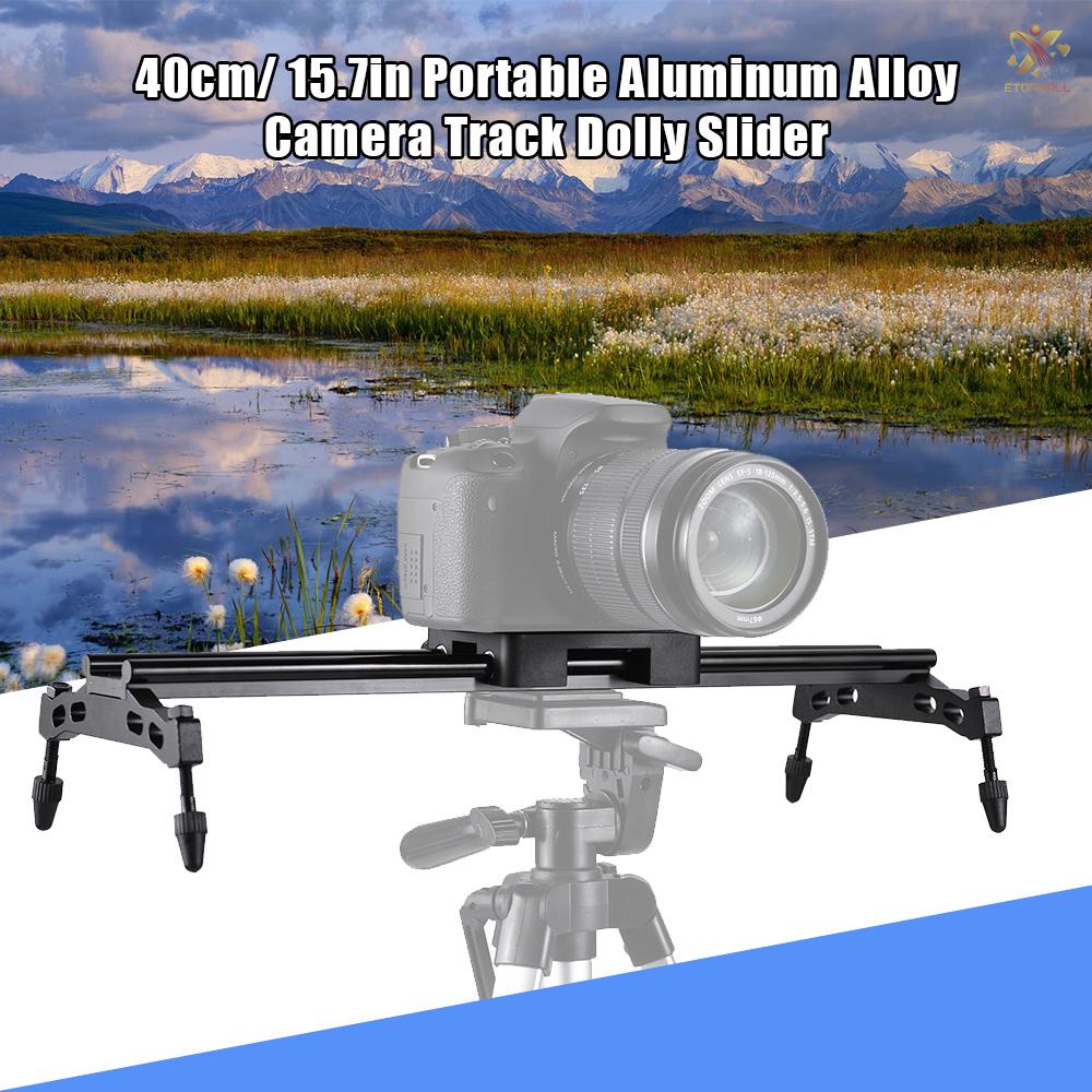 ET Andoer 40cm/ 15.7in Portable Aluminum Alloy Camera Track Dolly Slider Stabilizer Rail System Max. Load 6kg/ 1.3lb for DSLR Camera DV Camcorder Video Film Making
